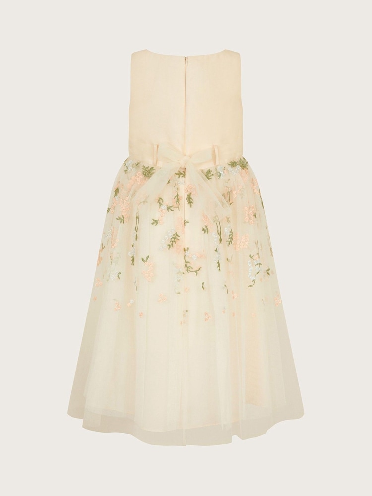 Monsoon Natural Maggie 3D Floral Print Dress - Image 3 of 4