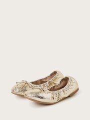 Monsoon Gold Foldable Ballet Flats - Image 1 of 3