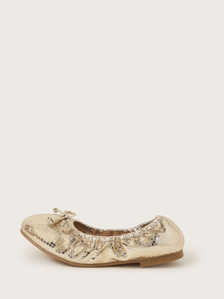 Monsoon Gold Foldable Ballet Flats - Image 2 of 3 Monsoon Gold Foldable Ballet Flats - Image 2 of 3