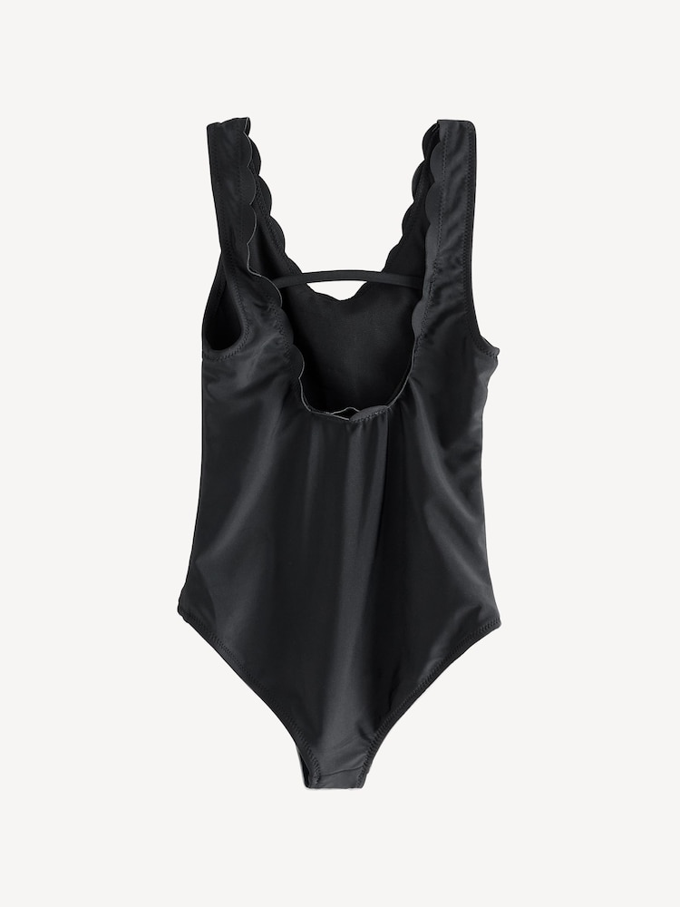 Logo Scallop Edge Swimming Costume Swimsuit - Image 2 of 4