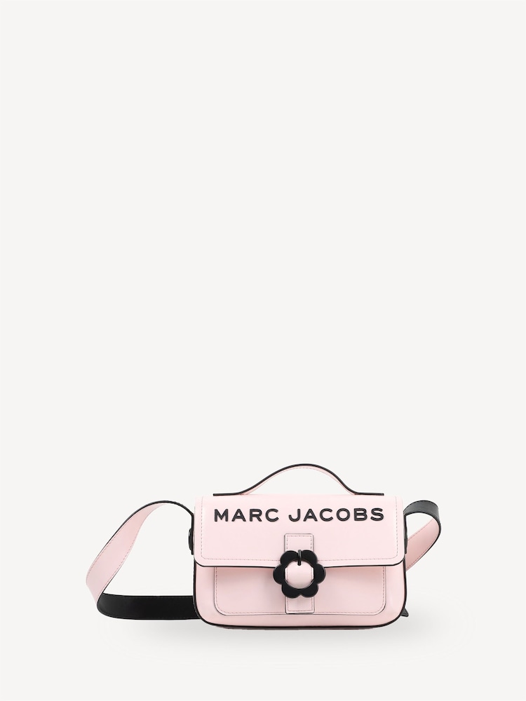 Marc Jacobs Pink Logo Cross-Body Bag With Flower Buckle Detail - Image 1 of 5