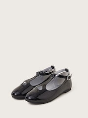 Monsoon Black Patent Heart Ballet Flats - Image 1 of 3