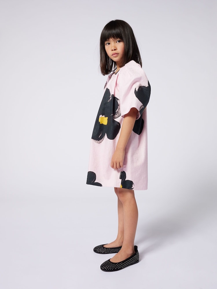 Marc Jacobs Pink Floral Print Mini Dress With Oversized Sleeve Detail - Image 3 of 3
