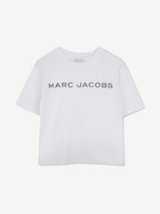 Marc Jacobs White Diamante Logo Short Sleeve T-Shirt - Image 1 of 2