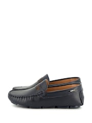 BOSS Blue Logo Moccasin Loafers - Image 2 of 8