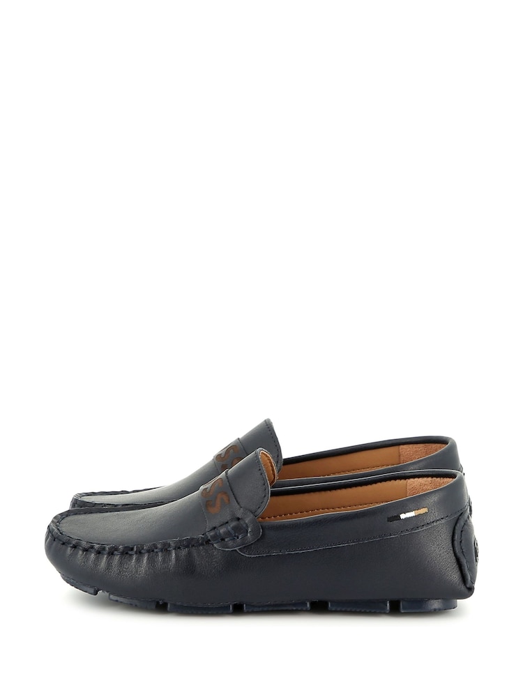 BOSS Blue Logo Moccasin Loafers - Image 2 of 8
