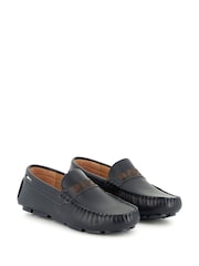 BOSS Blue Logo Moccasin Loafers - Image 3 of 8
