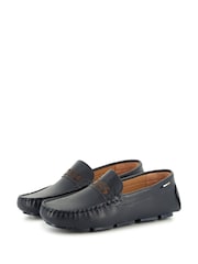 BOSS Blue Logo Moccasin Loafers - Image 4 of 8