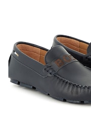 BOSS Blue Logo Moccasin Loafers - Image 8 of 8