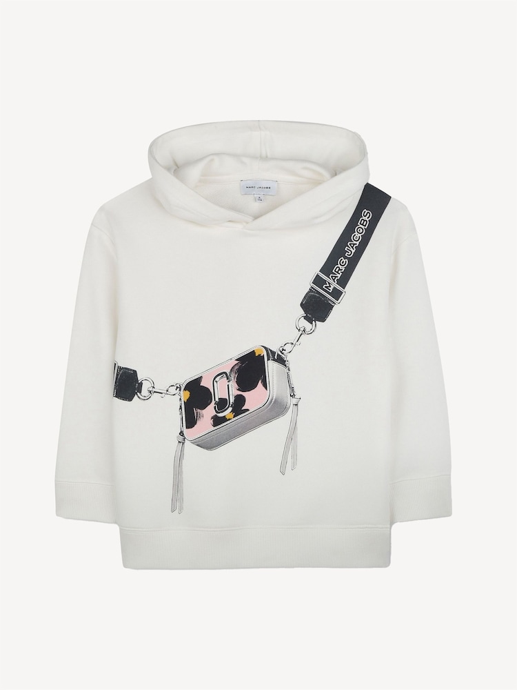 Marc Jacobs White Logo Crossbody Bag Print Hoodie - Image 1 of 3