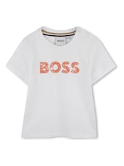 BOSS Brown Logo Baby Short Sleeve T-Shirt And Shorts Set - Image 4 of 6