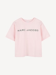 Marc Jacobs Pink Diamante Logo Short Sleeve T-Shirt - Image 1 of 2