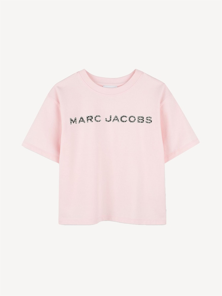 Marc Jacobs Pink Diamante Logo Short Sleeve T-Shirt - Image 1 of 2