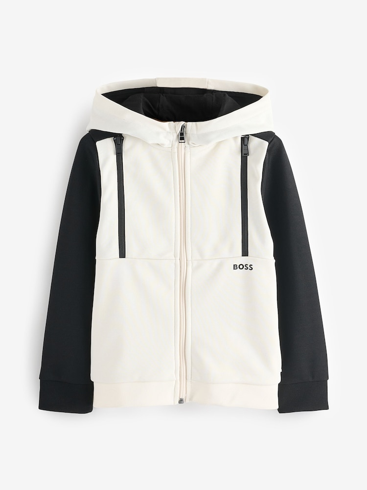 BOSS Black Logo Zip Up Hoodie And Shorts Set - Image 2 of 8