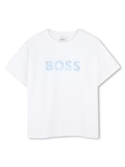 BOSS White Logo Short Sleeve T-Shirt & Short Set - Image 3 of 6