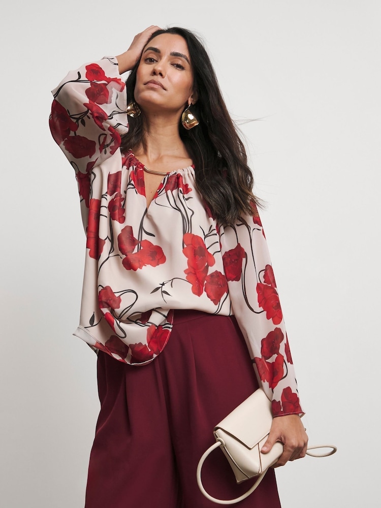 Joanna Hope Blouse With Neck Detail - Image 1 of 4