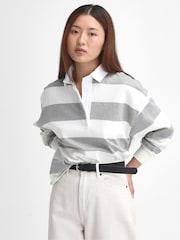 Barbour® Grey/White Marsden Rugby 100% Cotton Top - Image 1 of 6