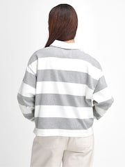 Barbour® Grey/White Marsden Rugby 100% Cotton Top - Image 2 of 6