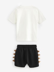 Black/Tan Dinosaur Short Sleeve T-Shirt & Shorts Set 2 Pack (3mths-7yrs) (3mths-7yrs) - Image 10 of 11