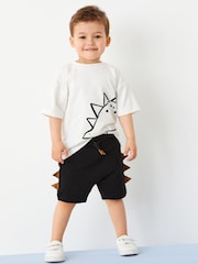 Black/Tan Dinosaur Short Sleeve T-Shirt & Shorts Set 2 Pack (3mths-7yrs) (3mths-7yrs) - Image 3 of 11