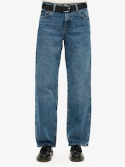 Superdry Blue Ground Mid Rise Wide Leg 100% Cotton Jeans - Image 2 of 6