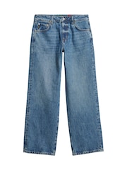 Superdry Blue Ground Mid Rise Wide Leg 100% Cotton Jeans - Image 5 of 6