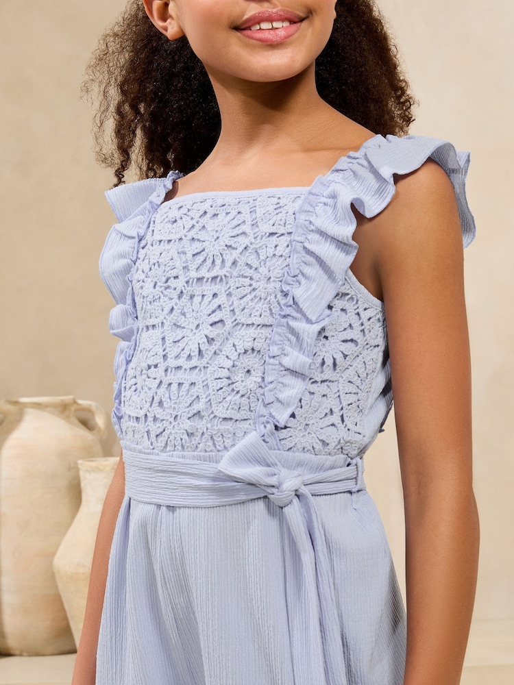 Bleu - Combinaison Lipsy Crochet Holiday Shop (5-16ans) - Image 2 of 4