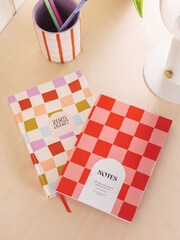 Good Tuesday Checks, Peach and Cherry Notebook and 2025 Diary - Image 1 of 6