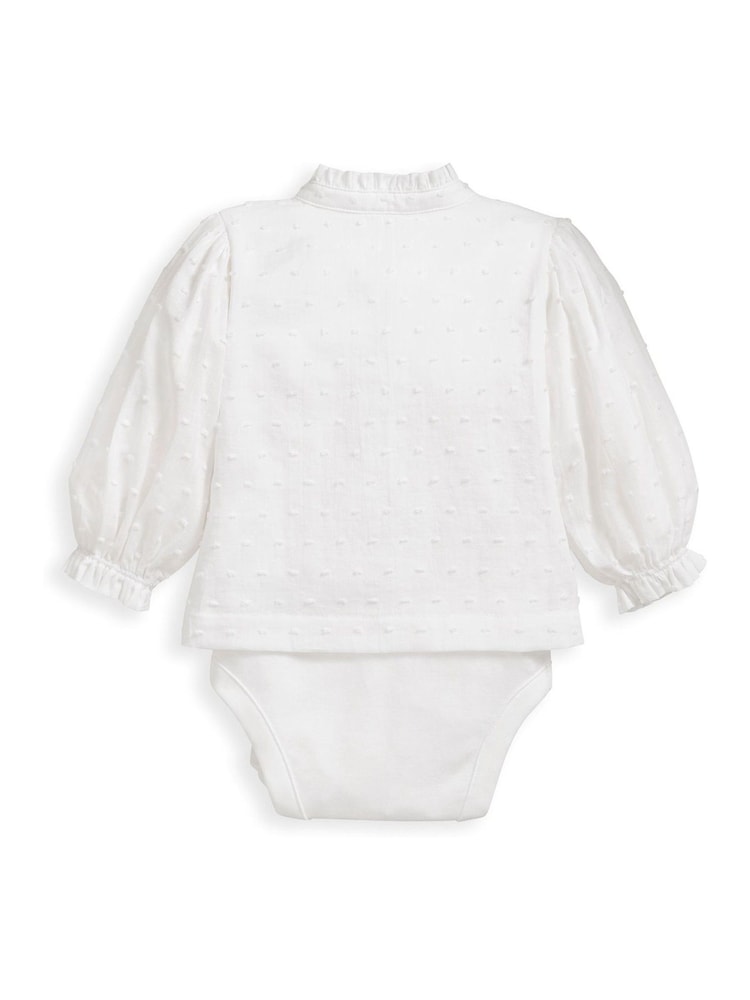 Mamas & Papas Roșu Lace Volant 100% Body Cotton - Imaginea 3 din 3