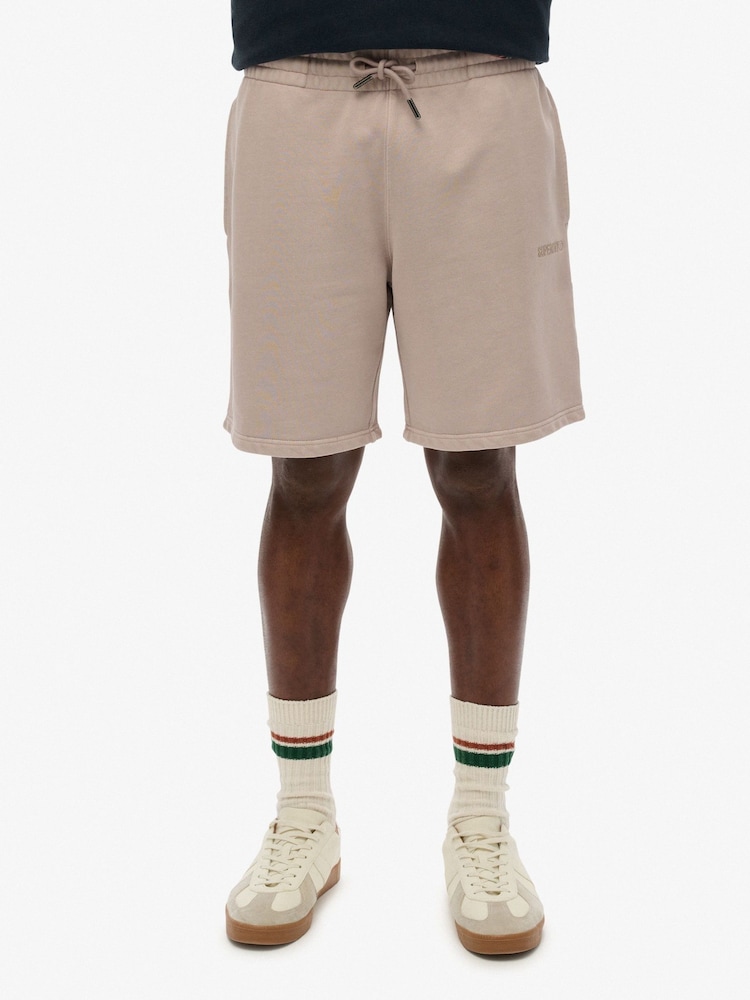 Superdry Beige Micro Logo Shorts - Image 1 of 7