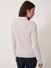 Suéter de punto trenzado con hilo retorcido en rosa de Crew Clothing Company - Imagen 2 de 5
