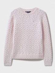Suéter de punto trenzado con hilo retorcido en rosa de Crew Clothing Company - Imagen 5 de 5