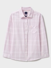 Crew Clothing Company Pink Brushed Flannel Check 100% Cotton Shirt - Image 5 of 5