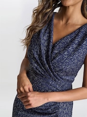 Gina Bacconi Blue Miriam V-Neck Dress And Jacket Set - Image 4 of 6
