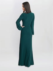 Gina Bacconi Зеленое платье Petra Jersey Knot Front макси - Image 2 of 5
