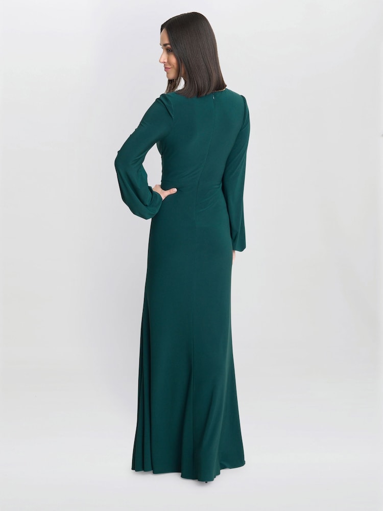 Vestido largo de punto verde con lazo en la parte delantera Petra de Gina Bacconi - Imagen 2 de 5 Vestido largo de punto verde con lazo en la parte delantera Petra de Gina Bacconi - Imagen 2 de 5
