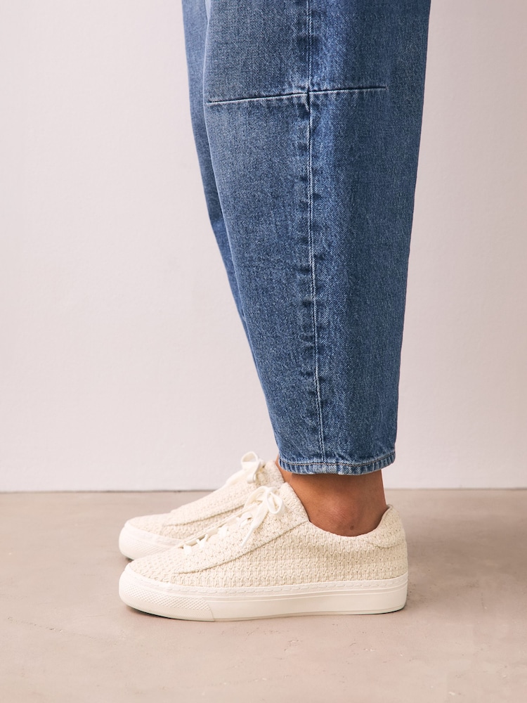 Natural Forever Comfort® Tweed Lace-Up Trainers - Image 1 of 8
