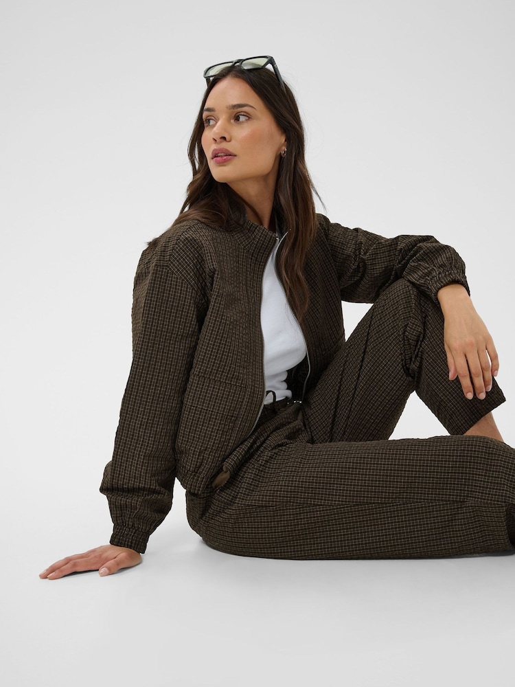 Kaffe Brown Kamirana Bomber Jacket - Image 2 of 7 Kaffe Brown Kamirana Bomber Jacket - Image 2 of 7