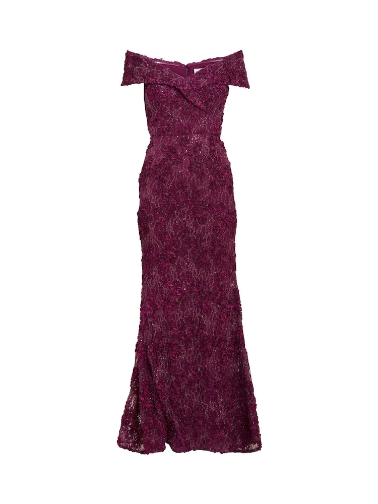 Gina Bacconi Red Brigette Off The Shoulder Lace Maxi Dress - Imagen 6 de 6 Gina Bacconi Red Brigette Off The Shoulder Lace Maxi Dress - Imagen 6 de 6