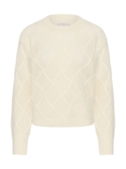 Kaffe Cream Open-Knit Crewneck Sweater - Image 6 of 7