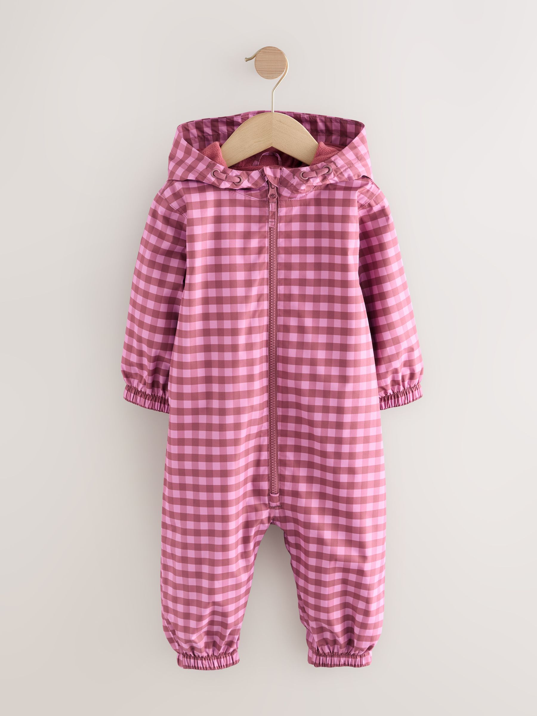 Buy Pink Check Waterproof Printed Puddlesuit (3mths-7yrs) from