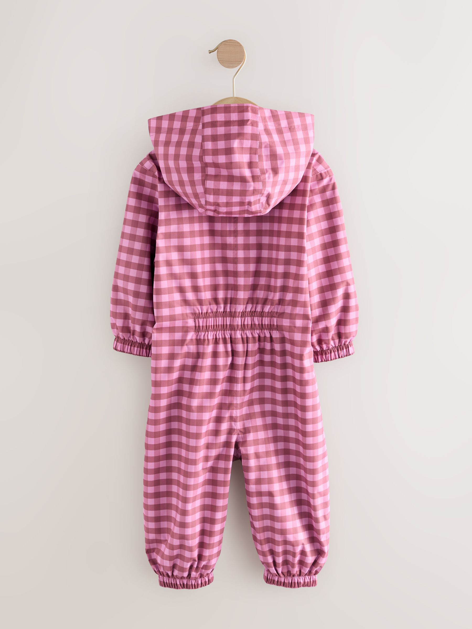 Buy Pink Check Waterproof Printed Puddlesuit (3mths-7yrs) from