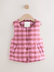 Pink Check Print Gilet (3mths-7yrs) - Image 1 of 5