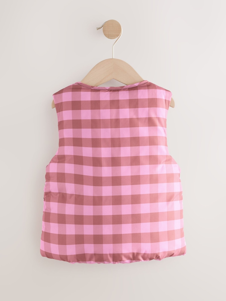 Pink Check Print Gilet (3mths-7yrs) - Image 2 of 5