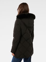 Forever New Black Cori Longline Down Puffer Coat - Image 2 of 5