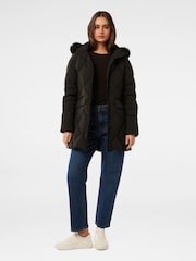 Forever New Black Cori Longline Down Puffer Coat - Image 5 of 5