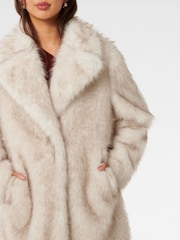 Forever New Cream Victoria Faux Fur Coat - Image 3 of 5