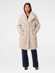 Forever New Cream Victoria Faux Fur Coat - Image 5 of 5