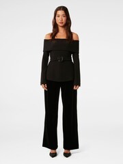 Forever New Black Courtney Belted Bardot Top - Image 5 of 5