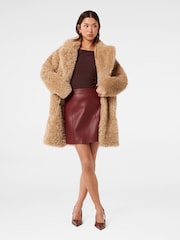 Forever New Brown Sally Faux Fur Coat - Image 3 of 5